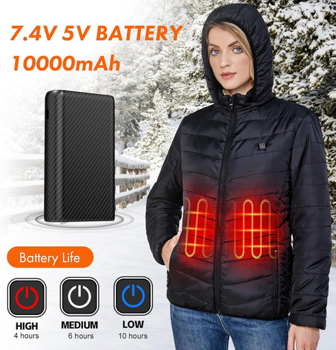 10000mah 7.4V 7.2V Heated Jacket Battery Pack 5V2A Heated Vest Rechargeable Power Bank Battery Pack for Heated Vests Heating Jackets Hoodies Pants...