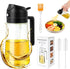Ponpon Oil Sprayer for Cooking, 16oz Olive Oil Spray Bottle, Oil Dispenser for Kitchen for Barbecue, Salad, Cooking, Baking (Black)...