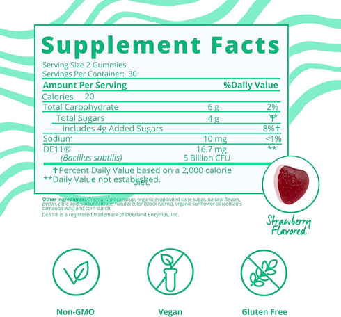 Baby Blues: Organic Probiotic Gummy Vitamins for Moms - Strawberry - 5 Billion CFU...
