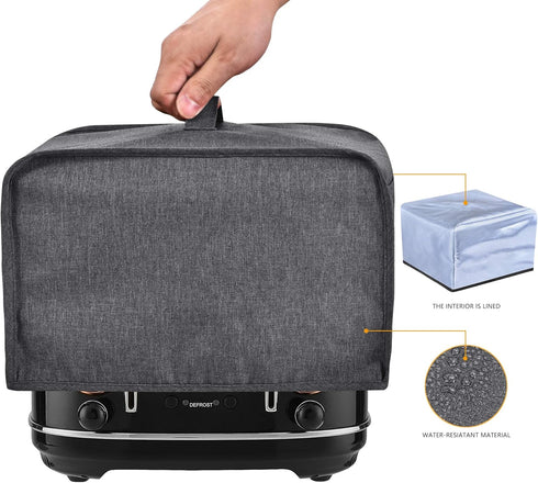 Toaster Cover with 2 Pockets,Can hold Jam Spreader Knife & Toaster Tongs, Toaster Appliance Cover with Top handle,Dust and Fingerprint Protection,...