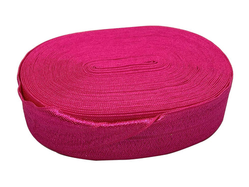 1" Elastic 10 yards Spool, Fold Over Elastic for Headbands, Hair Ties or other Sewing Projects (Hot Pink)...