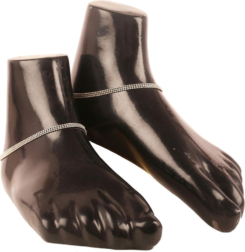 Touchstone Indian Bollywood Pretty Ethnic Style Small Ball Chain Designer Jewelry Paazeb Anklets Payal in Silver Tone for Women....