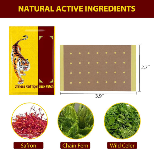 64 Pcs Ultra Strength Red Tiger Heat Patches - Effective Muscle and Joint - 8 Packs of 8 Each for Shoulder, Knee, and Neck...