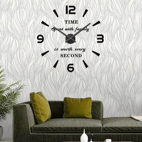 VANGOLD Wall Clock Oversized Wall Clocks for Living Room Decor, Decorative Wall Clocks Battery Operated (Black Home Decoration)...