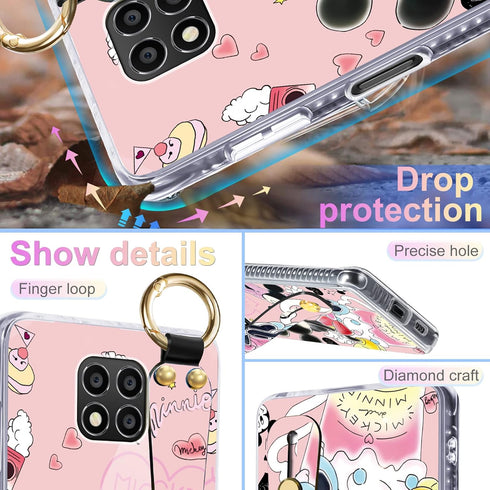 Trendy Fun Mini Miki for Motorola Moto G Power 2021 Case with Wrist Strap for Girls Women Girly Cute Cartoon Character Wristband Lanyard Funny Coo...