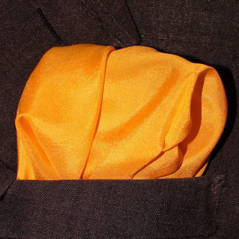 Fine Saffron 100% Silk Pocket Square Full-Sized 16"x16"...