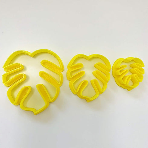 CHENRUI Set of 3 Monstera Leaf Polymer Clay Cutter Set Cookie Fondant Cutters...