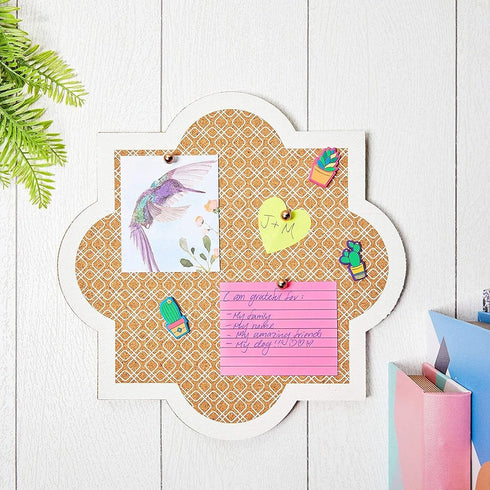 Stockroom Plus Decorative Bulletin Board Wall Organizer - Cute Framed Self-Adhesive Printed Cork Board for Home, Office, or School (12x12 in)...