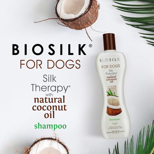 BioSilk for Dogs Silk Therapy Shampoo with Natural Coconut Oil | Coconut Dog Shampoo, Sulfate and Paraben Free Natural Shampoo for Dogs, 12 Fl Oz ...