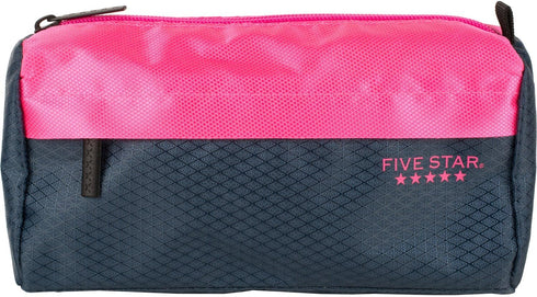 Five Star Pencil Pouch, Pen Case, Storage Organizer for School Supplies Earbuds Chargers Cables Makeup, 9-Pocket, Navy/Pink (505600B-ECM)...