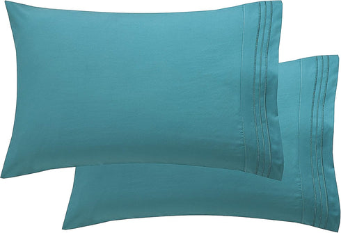 Elegant Comfort Luxury Ultra-Soft 2-Piece Pillowcase Set - 1500 Premium Hotel Quality Microfiber Double Brushed - Wrinkle Resistant, Standard/Quee...