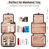CUBETASTIC Hanging Travel Toiletry Bag, Makeup Bag for Women Girls, 3 Comparment Small Travel Bag Rhombus Quilted Cosmetic Organizer Case Portable...