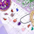 Jadive 50 Pieces Crystal Stone Pendants Gemstone Charms Irregular Healing Chakra Beads Moon Shape Pendants Natural Gemstone Beads Quartz Charms fo...