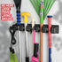 Mop and Broom Holder Wall Mount - Garage Storage Organizer with 5 Slots, 6 Hooks, 7.5lbs Capacity Per Slot - Home, Kitchen, Closet, Garden Tools, ...