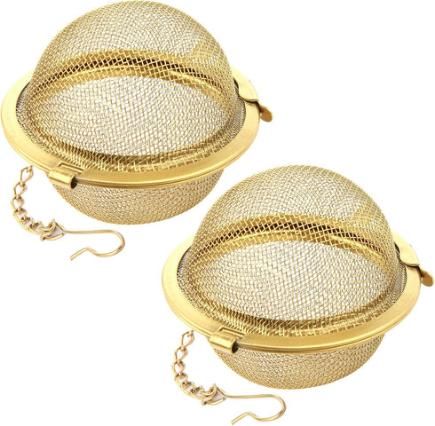 Tea Ball Infuser with Chain;; Premium Stainless Steel Fine Mesh Screen Tea Strainer Filters Colander Cullender Sieve Infusion Steeper Maker for Lo...