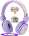 Kids Headphones,Wired Headsets with Built-in Mic for Boys Girls Teen,On/Over Ear HD Stereo for Online Study/School/Travel with Nylon Cable (S-Purp...