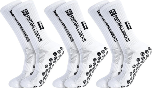 3 Pairs Non Slip Sport Soccer Socks Anti Slip Football Socks Unisex Athletic Sports Socks with Rubber Dots Breathable Basketball Socks for Footbal...