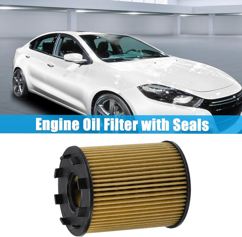 X AUTOHAUX 3pcs Engine Oil Filter with Seals No.68102241AA/73500049/71765460/71773176/6001073250 for KIA II 1.3L 2008-2018...
