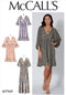McCall's M7969ZZ Women's Loose Fitting Pleated Pullover Dress, Sizes 16-26 Sewing Pattern, White...