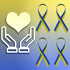 WANDIC 20 Yards Down Syndrome Awareness Satin Ribbon, Yellow & Blue Ribbon World Down Syndrome Day Ribbon for Gift Wrapping, Brooch Making...