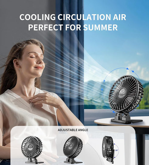 2Pack Desk Fan, USB Fan for Desk, Mini Desk Fan, 3 Speed Rotation Strong Wind, Protable Small Desktop Cooling Fan, Quite Mini Personal Fan for Hom...