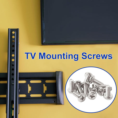 uxcell 10 Pieces M4 x 10mm TV Mount Screws, Computer TV LCD Monitor Stand Bracket Mounting Screws, Stainless Steel, Silver Tone...