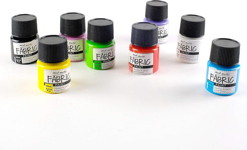 Mont Marte Permanent Fabric Paint Set 8 x 20ml Vivid Colours for Textile, Fabric, T-Shirt, Canvas, Wood, Ceramic, Glass...