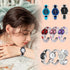 Women Bangle Watch Bracelet Quartz with Rhinestone Round Dial Stainless Steel Band Cuff Watches with Womens Wrist Watch Box...