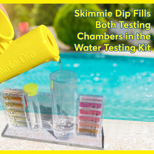 The Skimmie Dip - The Convenient Pool Water Testing Attachment for The Skimmie Pole or Standard Size Pool Pole - Easy and Efficient Water Sample C...