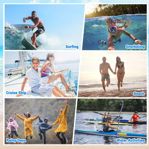 Waterproof Phone Pouch, IPX8 Double Space Cell Phone Case for iPhone 15 14 13 Pro Max Plus Samsung Galaxy S23 S22 Ultra, Detachable Lanyard, Cruis...