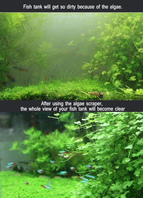 Katfort Aquariums Glass Scraper, 25.6inch/65cm Fish Tank Algae Scraper, Aquarium Scraper for Glass Tanks, Stainless Steel Cleaning Tool Kit with 1...
