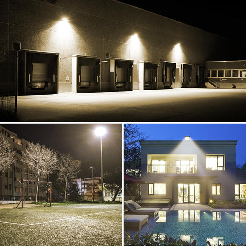 AUXTINGS 30W LED Flood Lights Outdoor Security Lights 3000LM Outside Lamp 4000K Warm White Spot Light Exterior Lighting for Yard Backyard House Co...