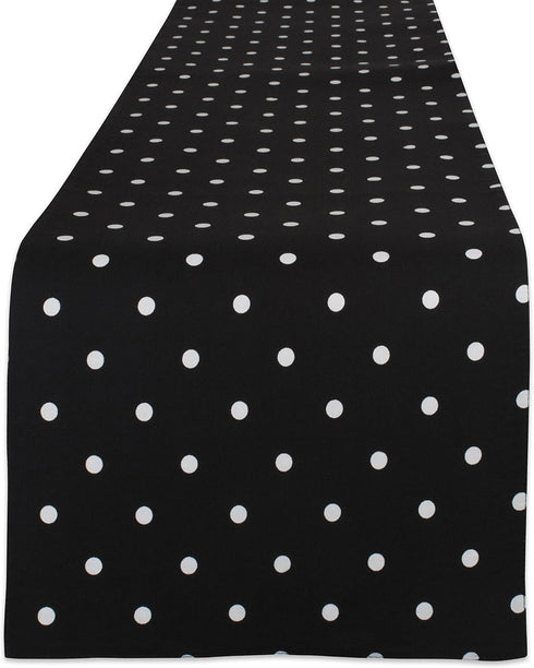 DII Polka Dot Kitchen Collection, Table Runner, 14x72, Black/White Reversible...
