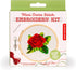 Kikkerland DIY Mini Cross Stitch Rose Embroidery Craft Starter Kit Set, with Pattern Instructions, 3" Bamboo Hoop, Stress Relief, Adult Beginner F...
