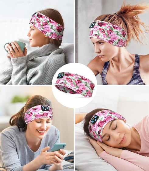 Sleeping Headphones Bluetooth Headband, Sleep Headphones Headband Soft Elastic Cozy Headband Headphones, Sleep Headband for Women Men Teenager Chr...