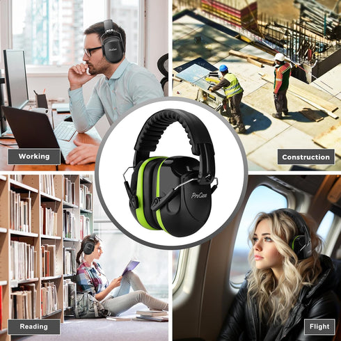 ProCase Noise Reduction Safety Ear Muffs, Hearing Protection Earmuffs, NRR 28dB Noise Sound Protection Headphones for Shooting Gun Range Mowing Co...