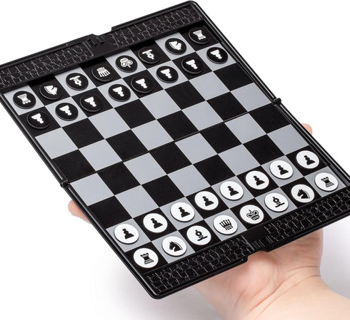 Yellow Mountain Imports Magnetic Travel Foldable Chess Wallet Set (7.9-Inch) - Portable & Perfectly Travel-Size...