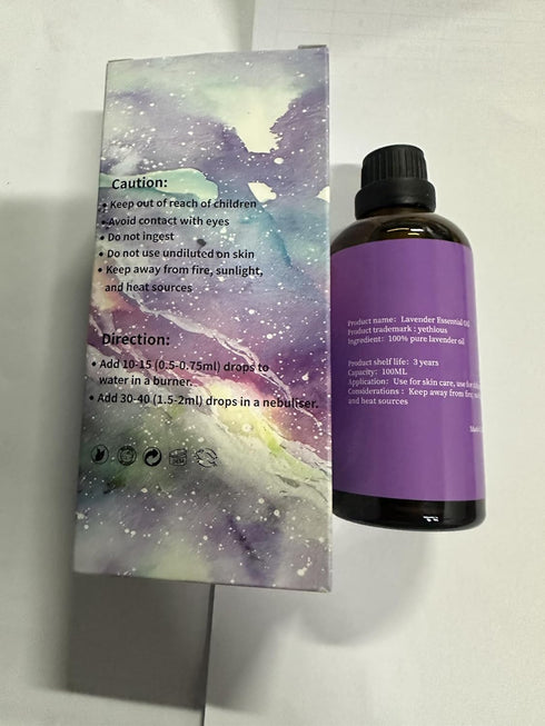 yethious Lavender Oil Essential Oil for Diffuser & Aromatherapy, Fragrance, Soap Candle Making - 3.38 Fl Oz...