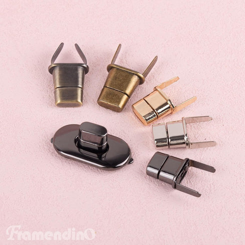 Framendino, 15 Pack Twist Turn Lock Clasp Purse Hardware Twist Lock Fasteners Closure Lock Clip Clasps Leathercraft for DIY Craft Handbag Making (...