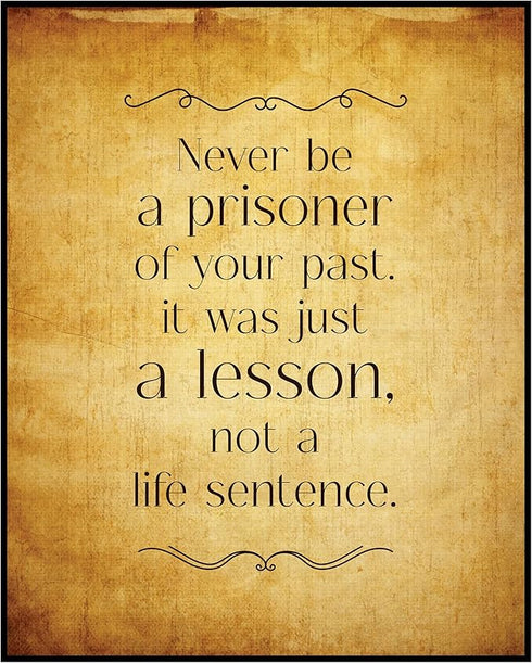 Posterizer 1 pcs-never be a prisoner of your past-Motivational & Inspirational Art-Gift for Men Women Entrepreneur Teens-Decor for Home & Office- ...