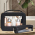 Clear Makeup Bag with Small Clear Makeup Pouch,TSA Approved Travel Cosmetic Bag with Zippers and Handle,Double Sides Clear Toiletry Bag for Women,...