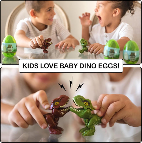 Kids Dinosaur Toys, Baby T-Rex Dino Eggs, 4 Pack Small Egg Toys, Perfect Dinosaur Toys for Kids 3-5, 8X Mixed Color Toy Dino Eggs (Colors Shipped ...