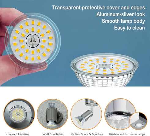 Generic EACLL MR16 GU10 LED Bulb Dimmable, 4000K Natural White, 7W Equivalent 75W, 25,000 Hours Lifetime, Energy Efficient Light, 750 Lumens 120 D...