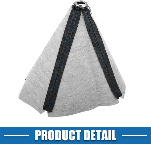 Car Shift Boot Cover Universal Gear Shift Knob Boot Dust Cover Faux Leather Black with Blue Line...