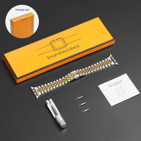 Wolait Compatible with Apple Watch Ultra 2 Band 49mm 46mm 45mm 44mm 42mm,Stainless Steel Heavy Band with Butterfly Folding Clasp Link Bracelet for...