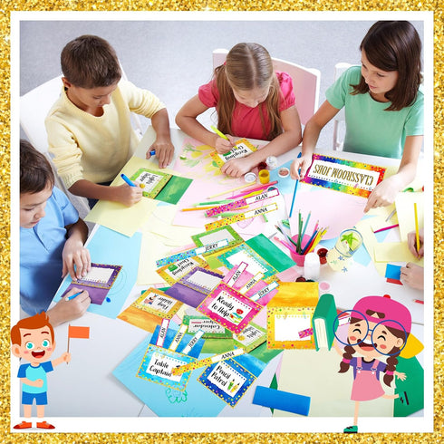 81 Pcs Class Jobs Pocket Chart Colorful Class Jobs Bulletin Board Back to School Teacher's Helper Management Classroom Bright Jobs Chart with 40 A...