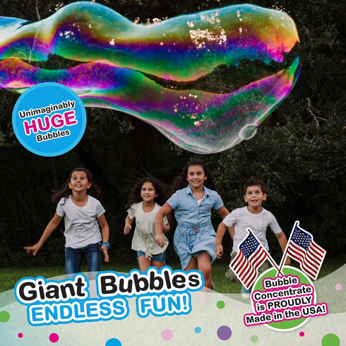 WOWMAZING Giant Bubble Kit: Space - Incl. Wand, 2 Big Bubble Concentrate Pouches and 8 Glow-in-The-Dark Stickers | Outdoor Toy for Kids, Girls | B...