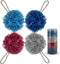 Multi Color Optional Shower Ball Soft Sponge Scrubbing, Exfoliating and Skincare Removing Bath Sponge Luffa Body Scrub Cotton Mesh Bag Shower Ball...