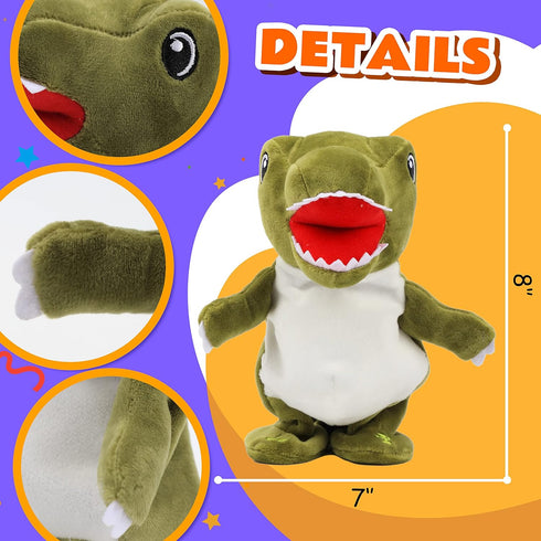 Easfan Talking Dinosaur Toy Repeats What You Say Stuffed Animal Walking Singing Musical Electric Interactive Educational Funny Animated Plush Toy ...
