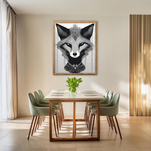 Posterizer 1 pcs- gothic themed sly little fox-Gothic Art-Art for Animal Lovers- Living Room Bedroom Decor- unframed wall art...